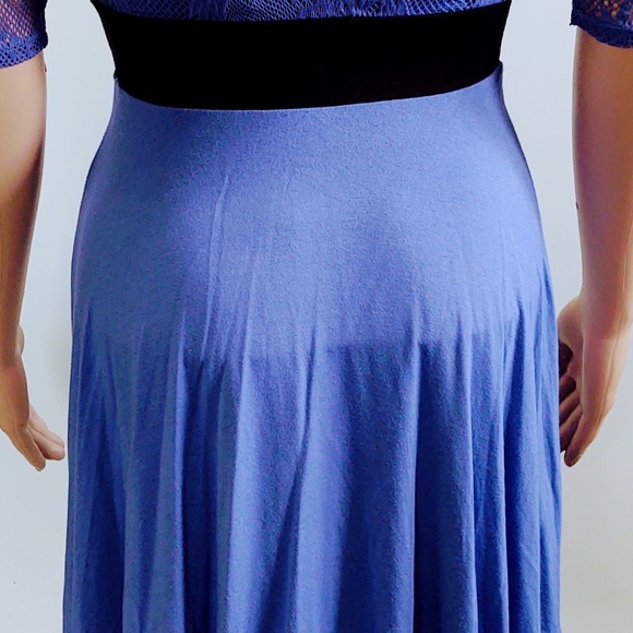 VTG GUESS Purple Lace Black Waistband Overlay Skater Mini Dress Rayon/Spandex XS - Picture 10 of 15